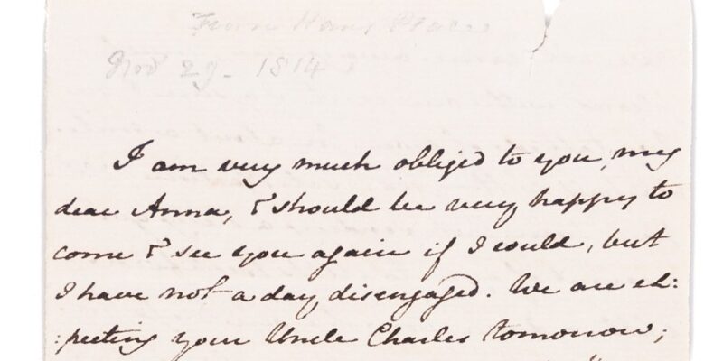 Jane Austen Letter to Henry